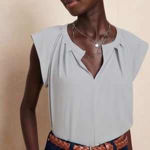 Crepe Top in Shoreline Gray | Banana Republic Factory